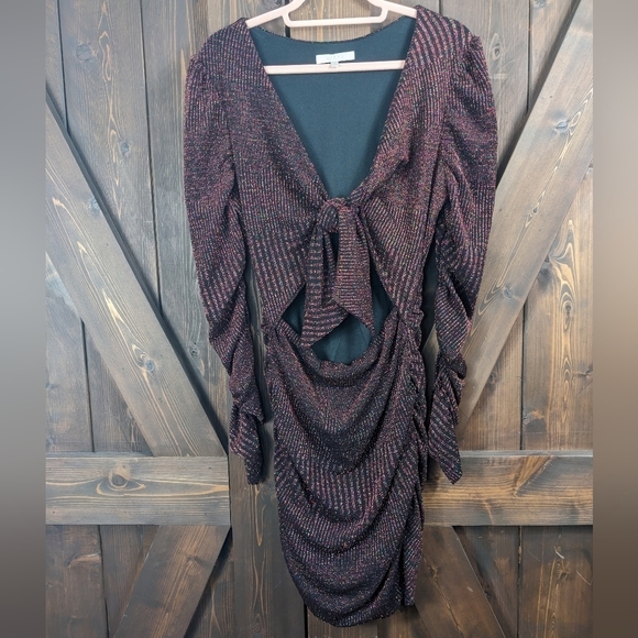 WAYF x Emma Rose Corvette Long Sleeve Ruched Cut Out  Minidress - Picture 3 of 11